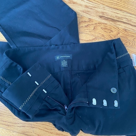 INC International Concepts Black Women’s Career Size 10 Black Pants Straight Leg - Picture 5 of 6